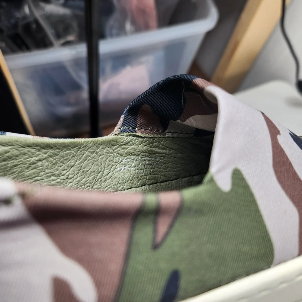 J/ Slides Harlow Slip-on Platform Sneaker In Green Camo Lycra. Platform Size 7.5 - Picture 5 of 12
